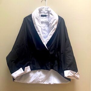 European cape jacket. Classic bland and white. Size 10